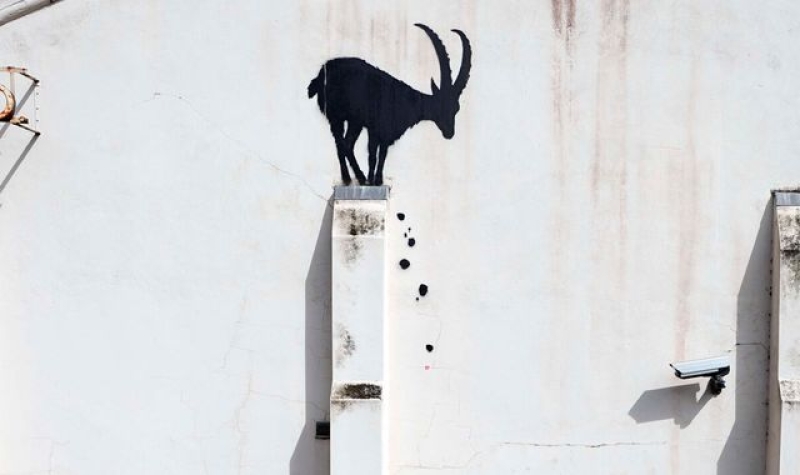 Banksy reveals new artwork featuring goat in west London