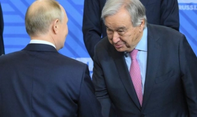 Ukraine war: &#039;A just peace&#039; needed to end conflict, UN chief tells Putin at &#039;new global order&#039; BRICS summit